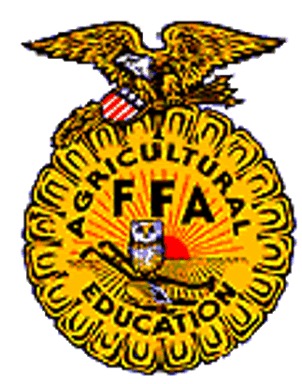 Logo for the F.F.A. Future Farmers of America. Horticulture Students are members.